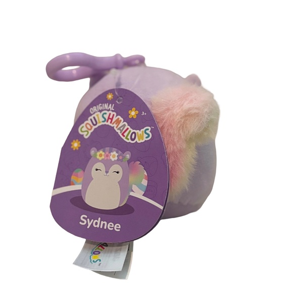 Squishmallows Sydnee 3.5” Clip On NWT Original Kellytoy Purple Unicorn - Picture 2 of 5